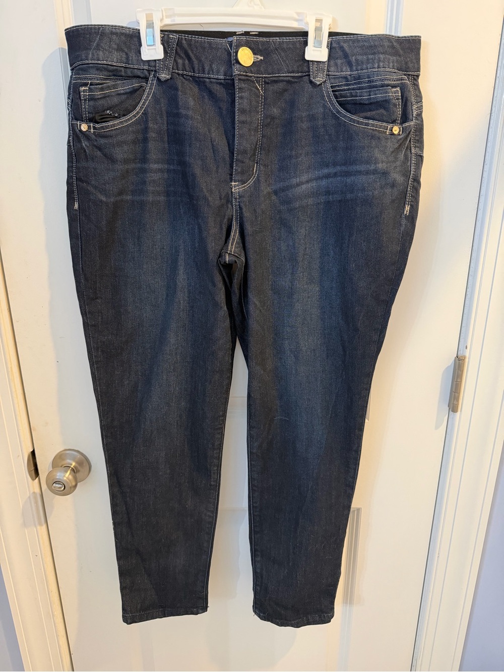 Democracy Dark Blue Cropped Jeans - Slim Ankle